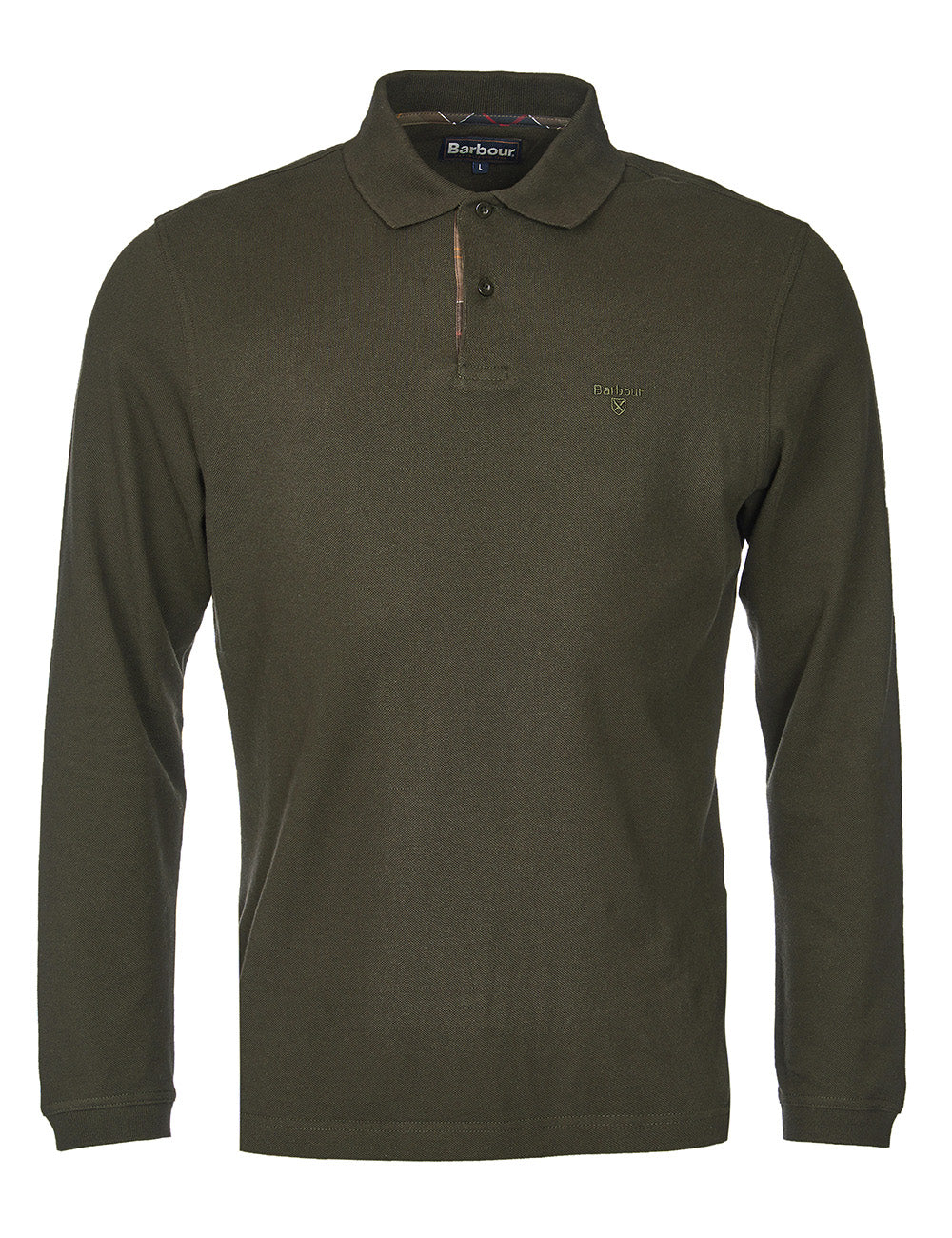 Barbour Essential Tartan Pique Polo Shirt - Forest