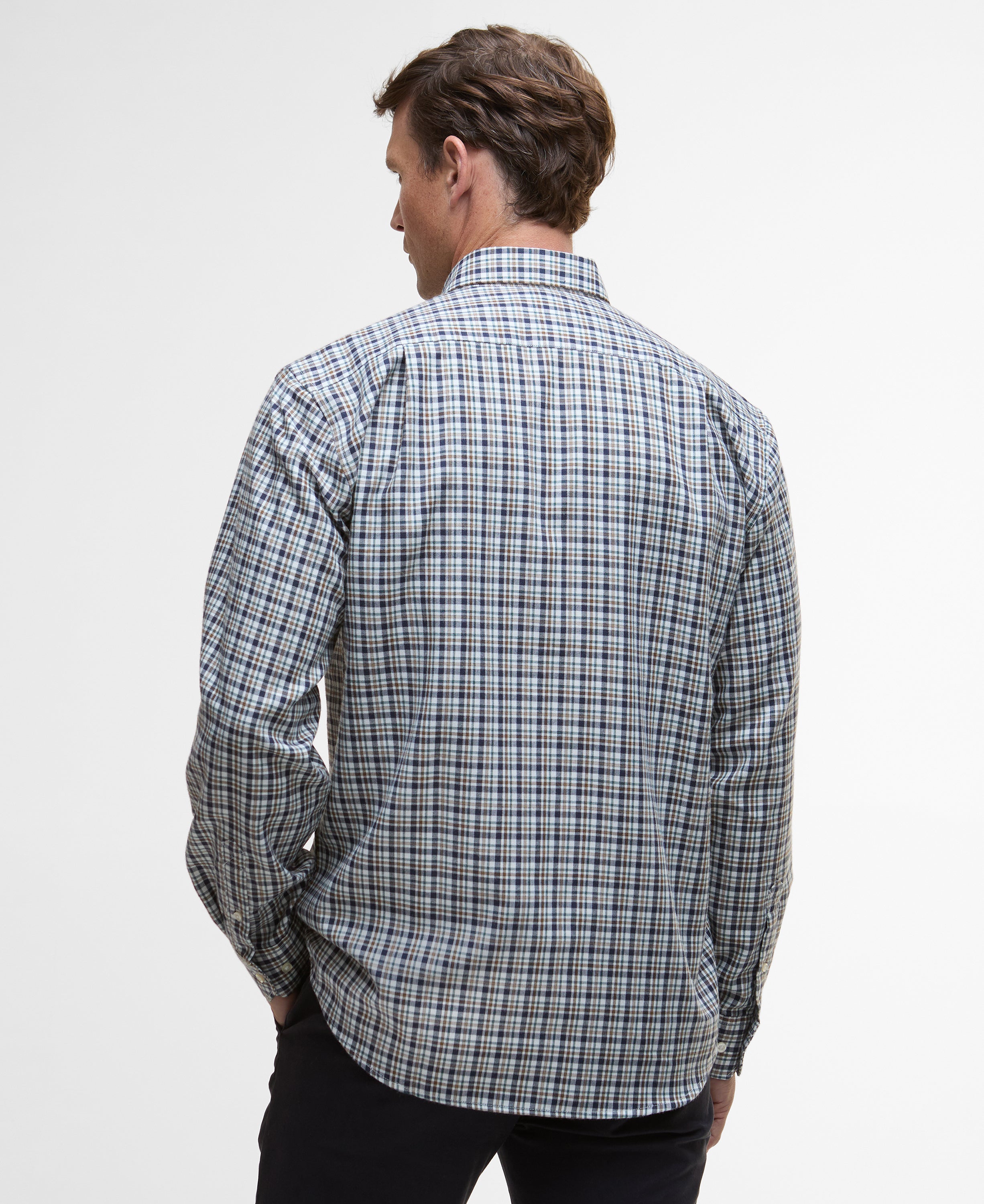 Barbour Panwell Thermo Weave Regular Checked Shirt Navy