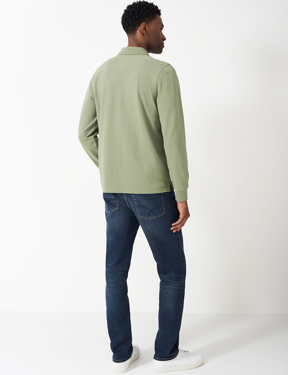 Crew Clothing Long Sleeve Classic Polo Shirt - Artichoke