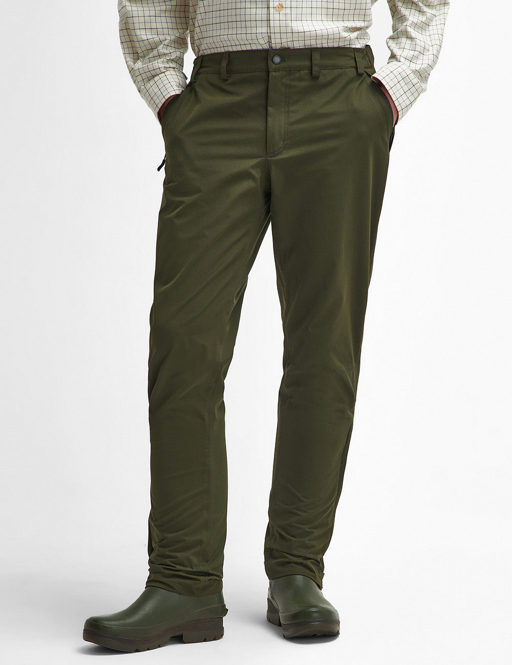 Barbour trousers olive on sale