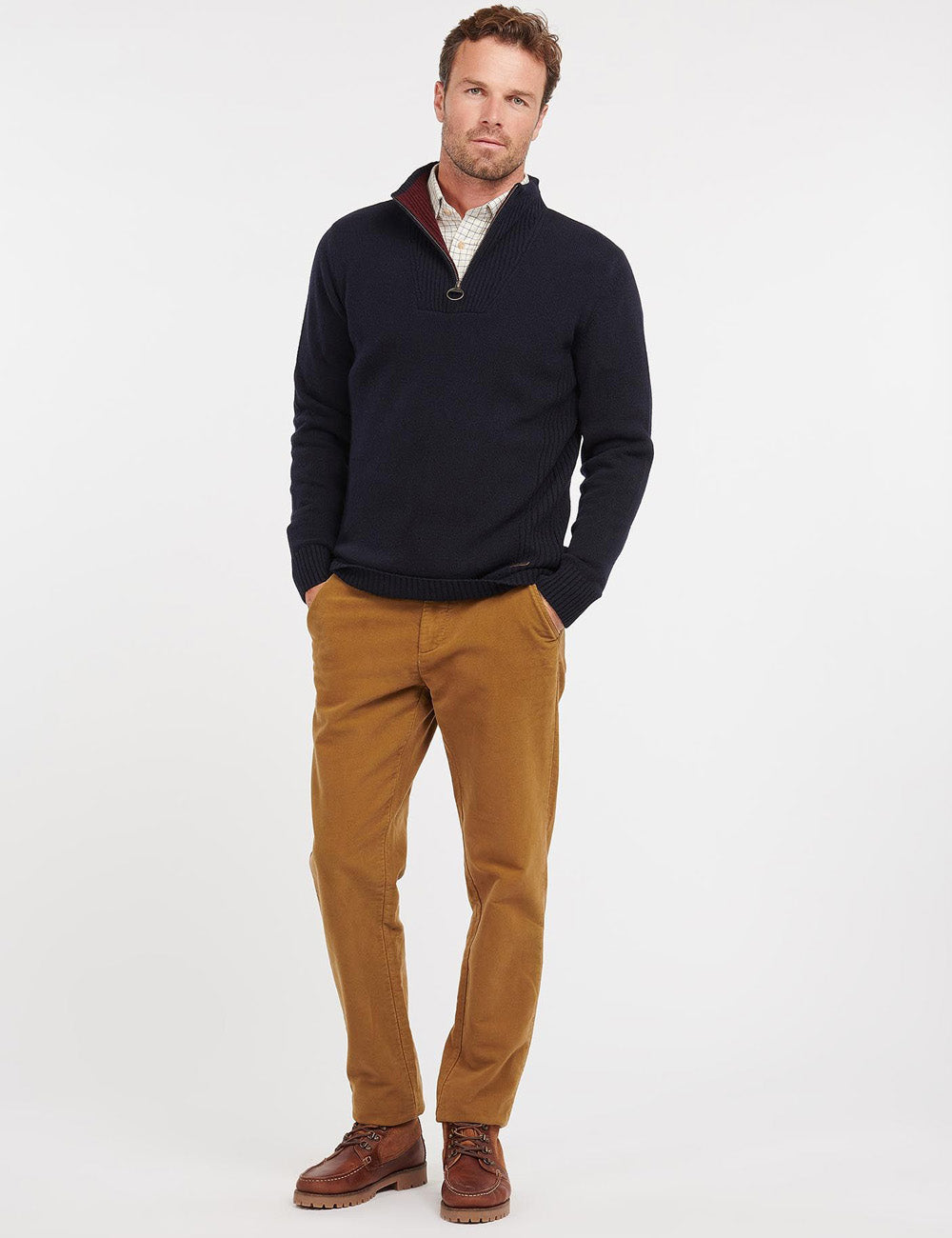 Barbour Nelson Essential 1/2 Zip Jumper - Navy