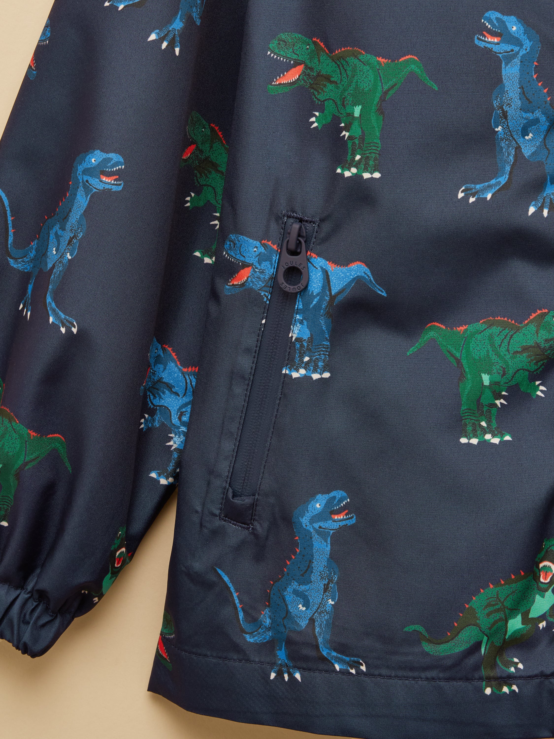 Joules Kids Rainwell Dino Raincoat Navy