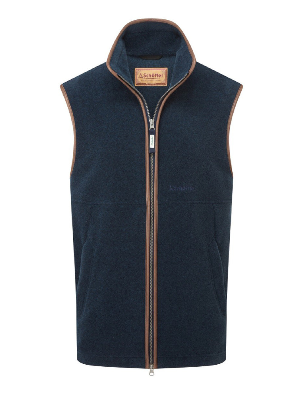 Schoffel's Oakham Fleece Gilet in Petrol Blue on a white background