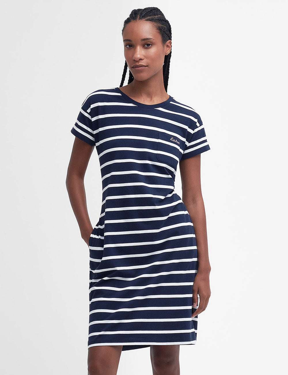 Barbour Otterburn Stripe Dress - Navy/White