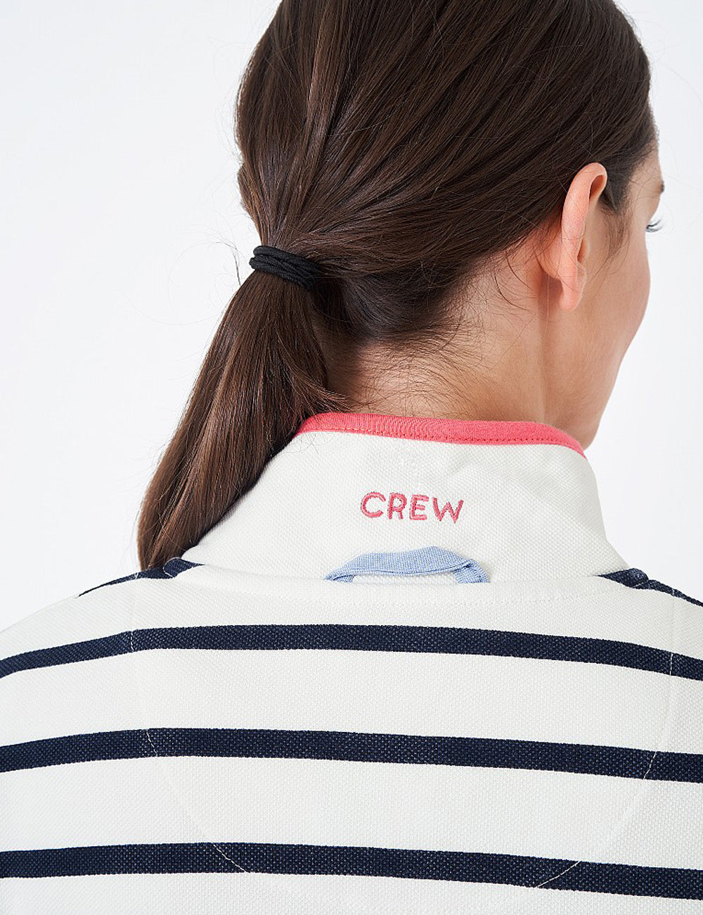 Crew Clothing Padstow Pique Sweatshirt - White/Navy
