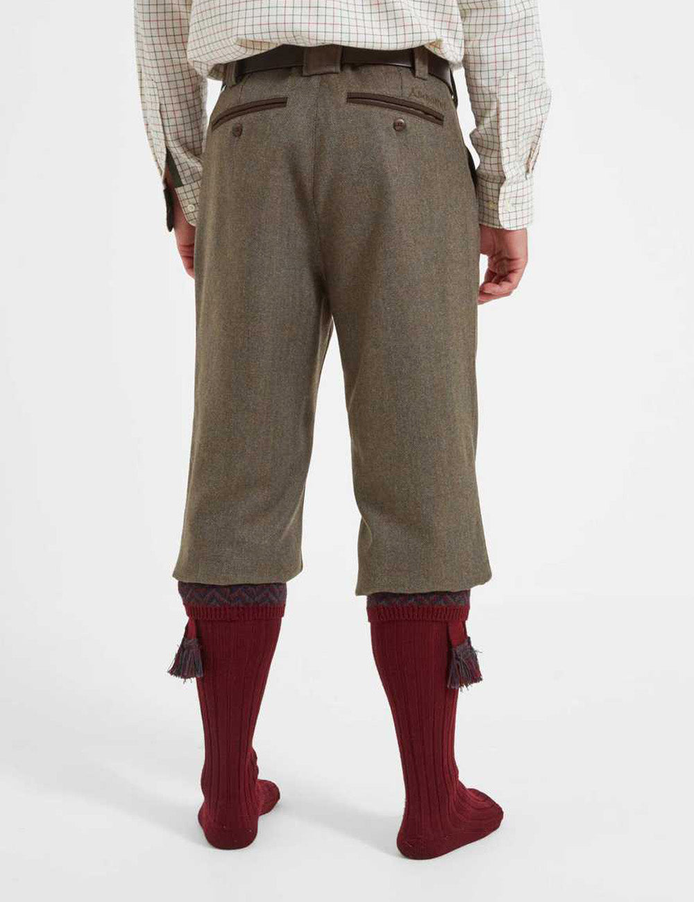 Schoffel Ptarmigan Tweed Plus Twos - Loden Green Herringbone Tweed