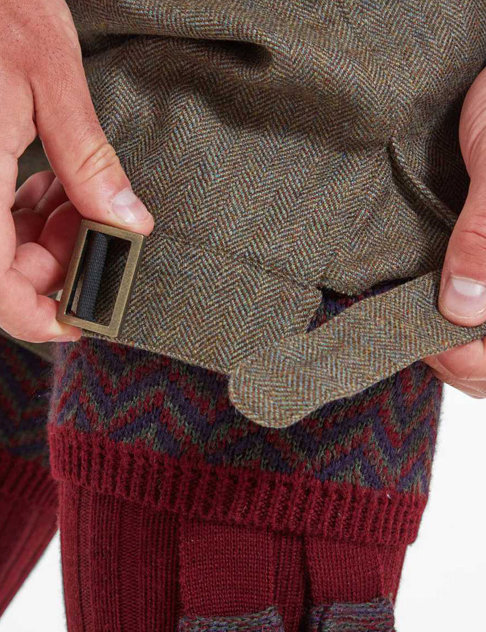 Schoffel Ptarmigan Tweed Plus Twos - Loden Green Herringbone Tweed