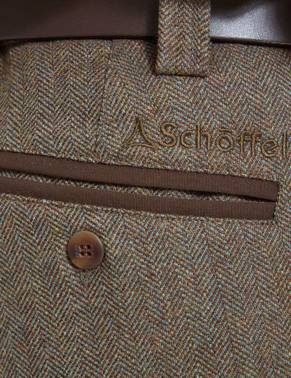 Schoffel Ptarmigan Tweed Plus Twos - Loden Green Herringbone Tweed