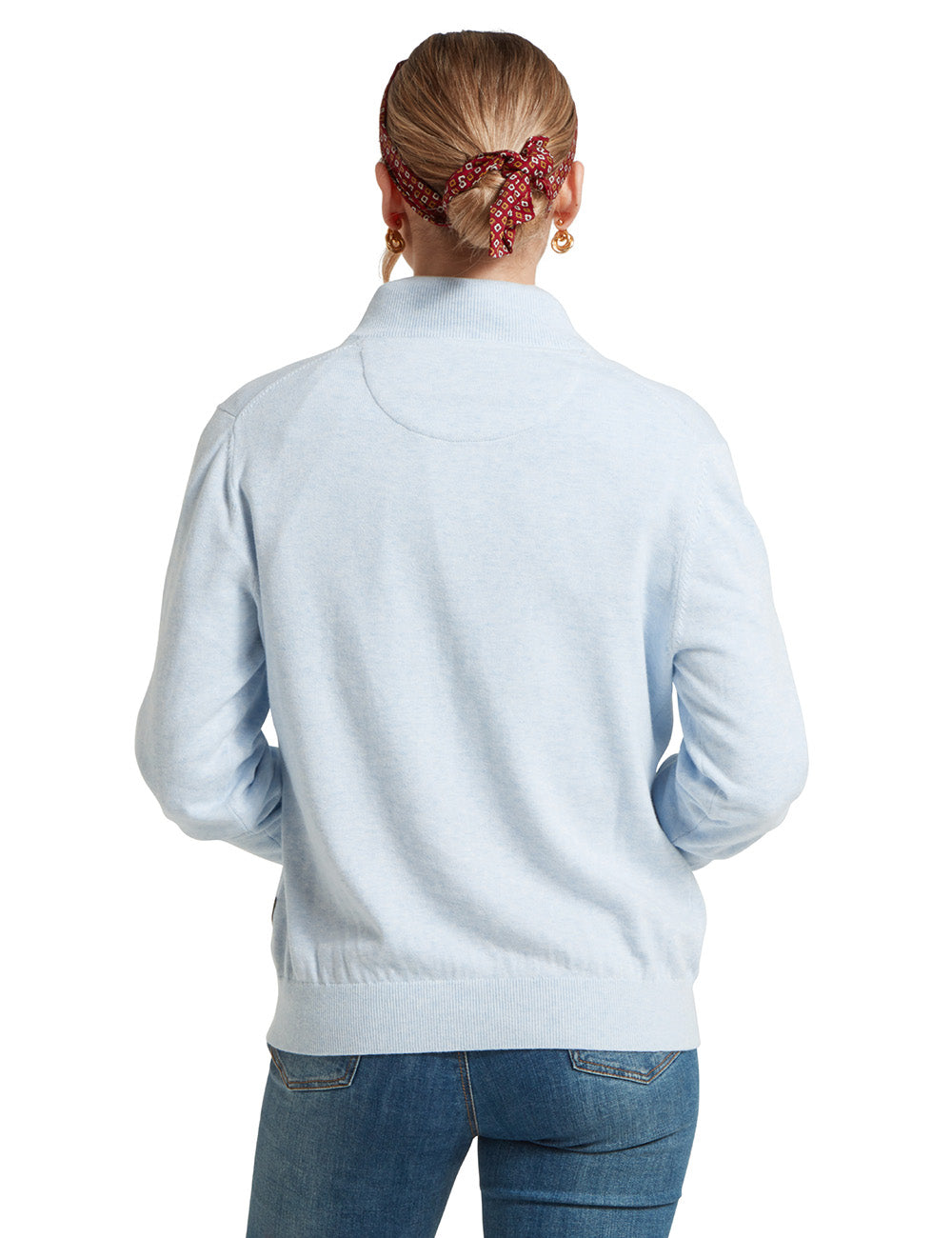 Schoffel Polperro Pima 1/4 Zip Jumper - Blue Water