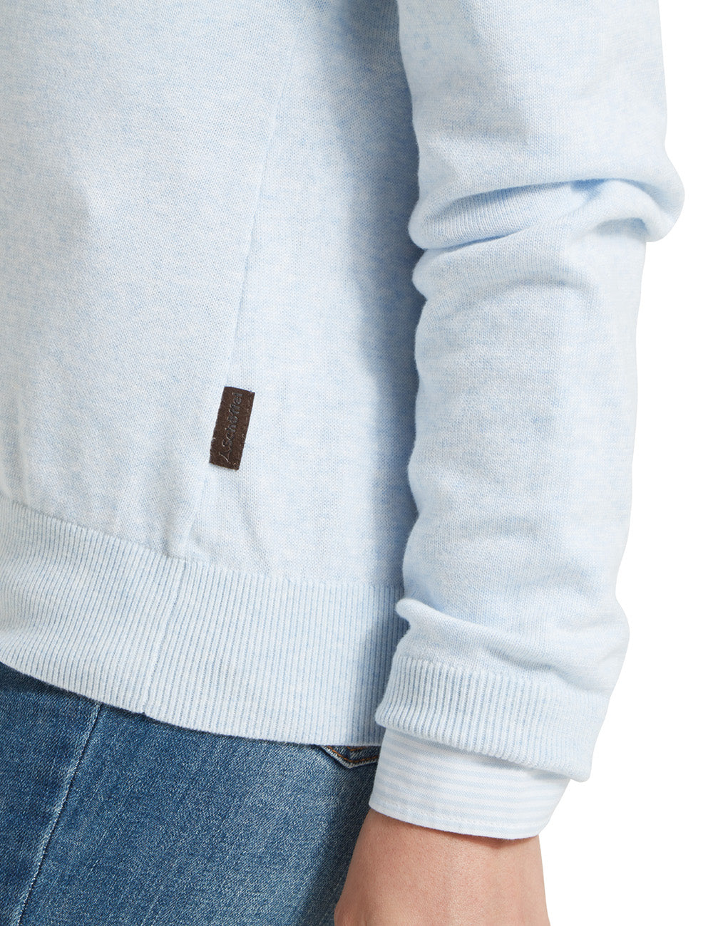 Schoffel Polperro Pima 1/4 Zip Jumper - Blue Water