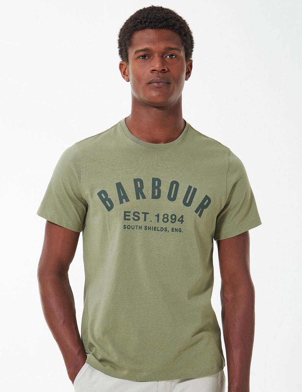 Barbour Essential Ridge Logo T-Shirt - Bleached Olive