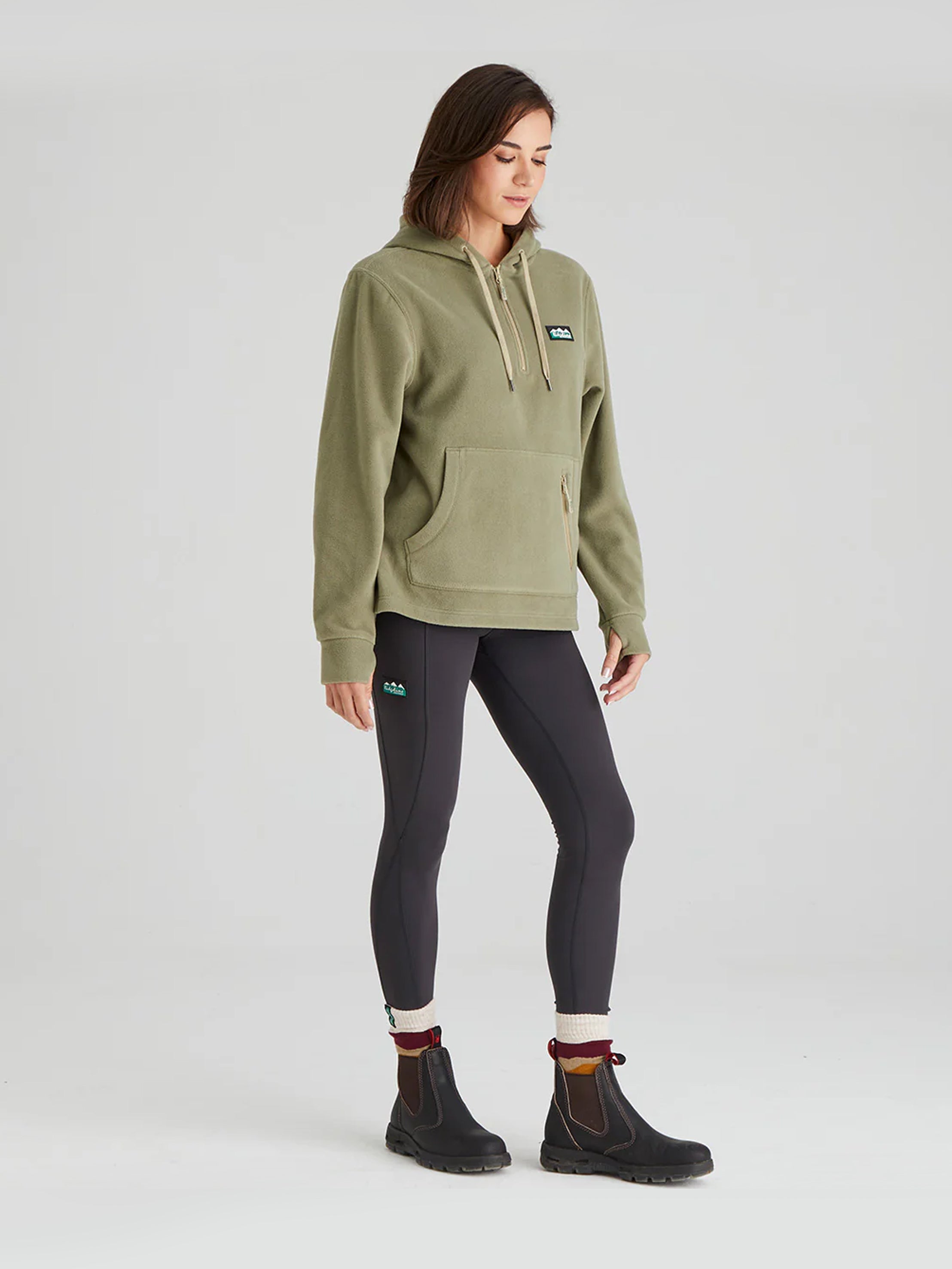 Ridgeline Womens Ballistic Fleece Hoodie - Khaki Green