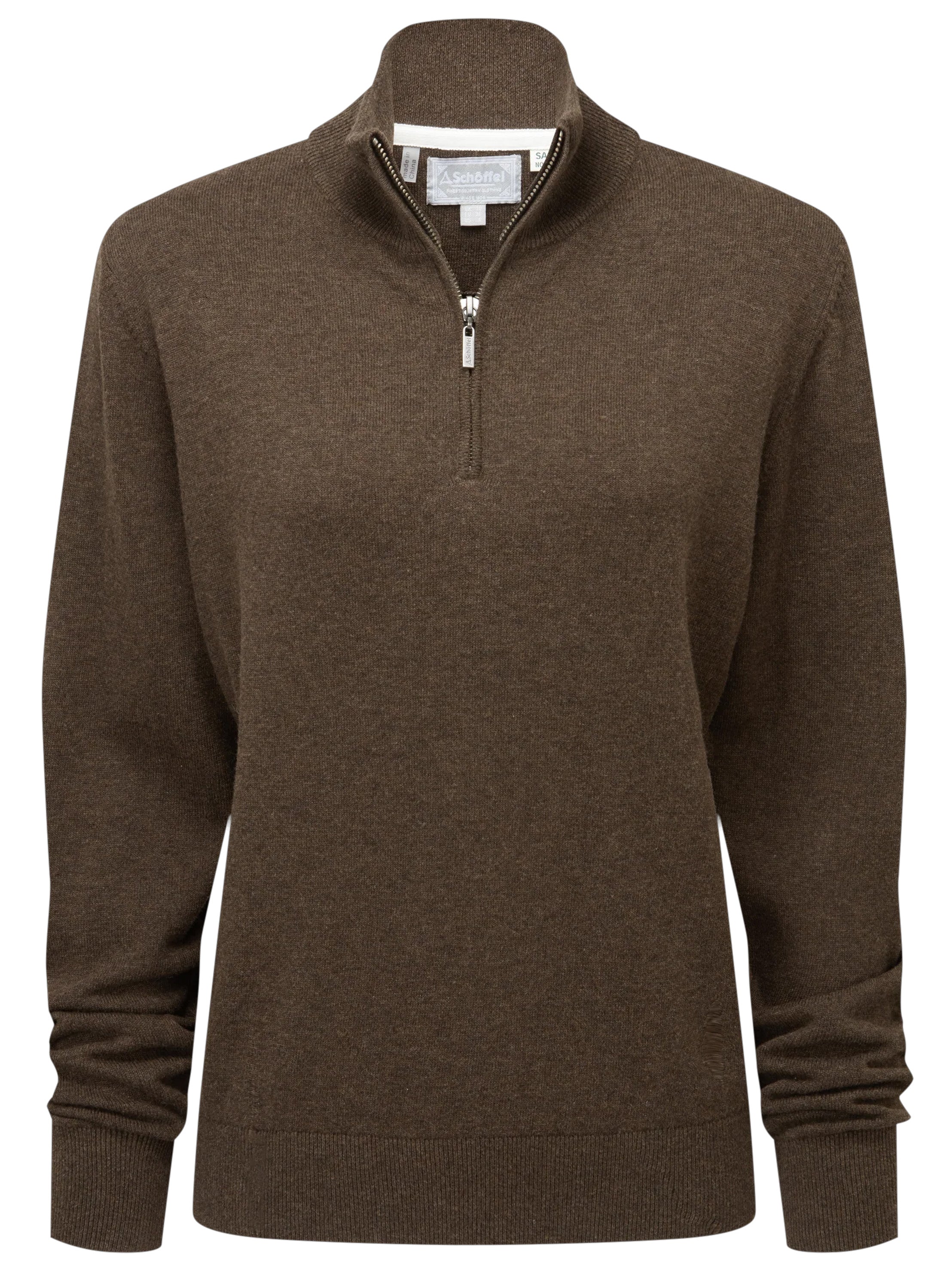 Schoffel Polperro Pima Cotton Quarter Zip Chocolate