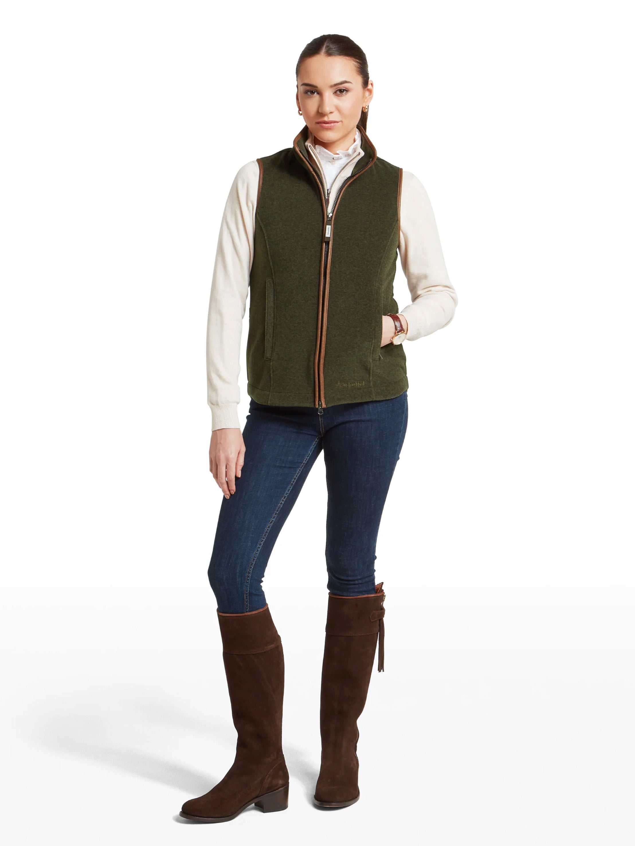 Schoffel Lyndon Fleece Gilet Dark Olive