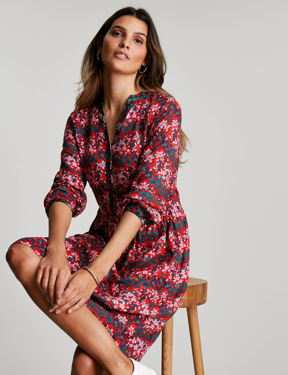 Joules Sophia Dress - Red Floral