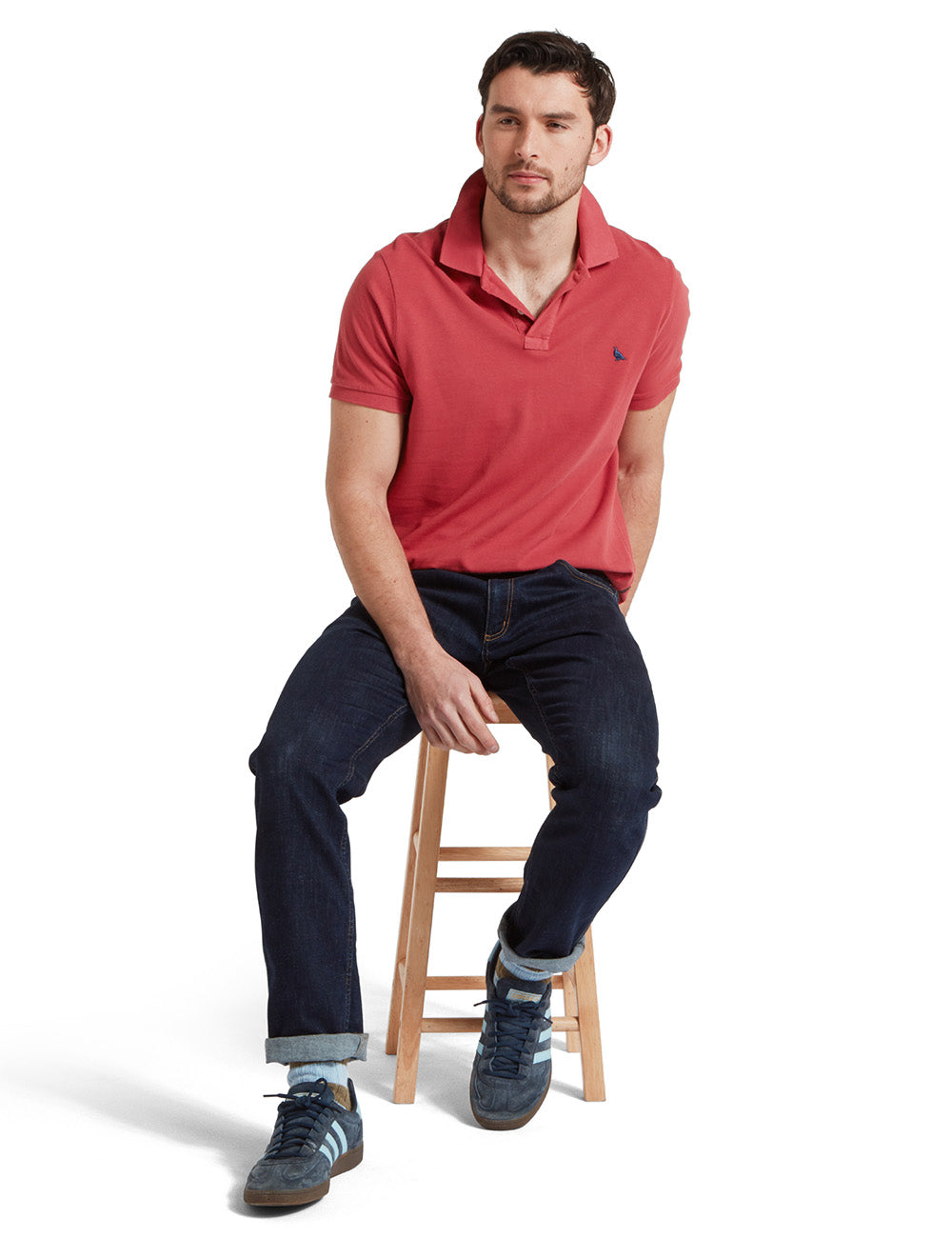 Schoffel St. Ives Garment Dyed Polo Shirt - Slate Red