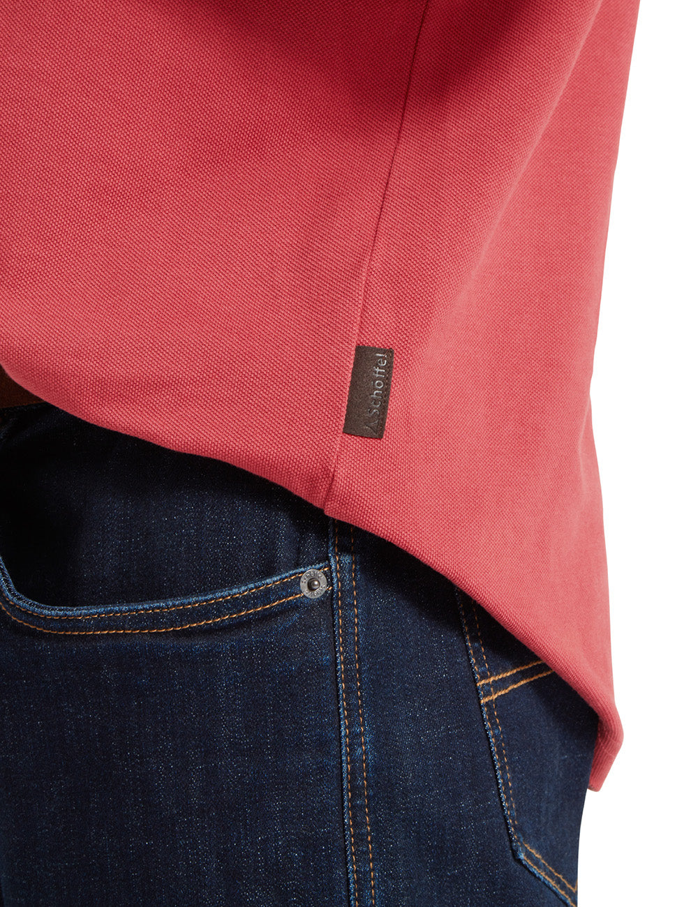 Schoffel St. Ives Garment Dyed Polo Shirt - Slate Red