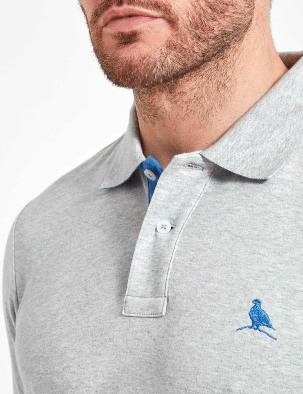 Close up of man wearing the St. Ives Polo at the collar