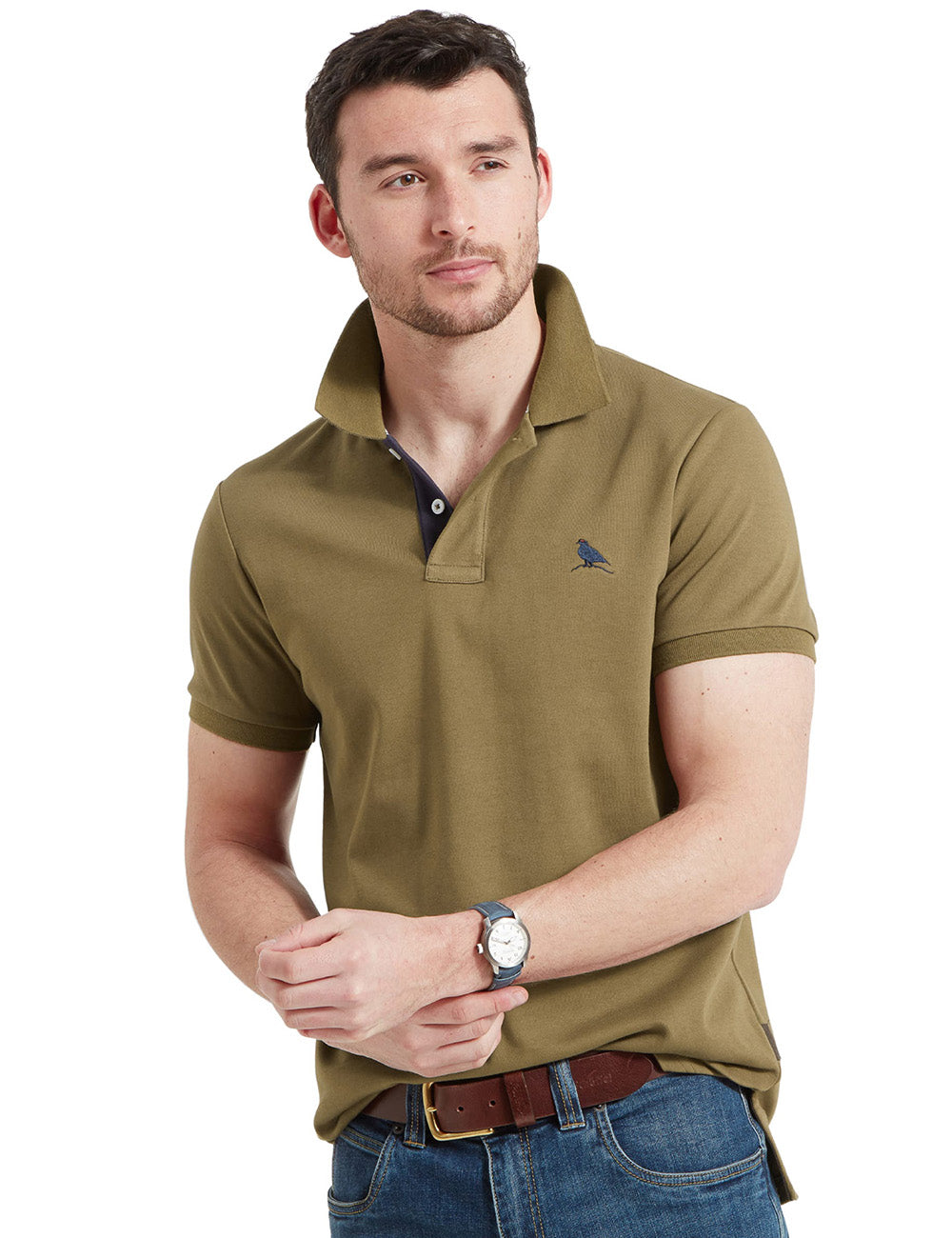 Schoffel St. Ives Jersey Polo Shirt - Dark Khaki Green
