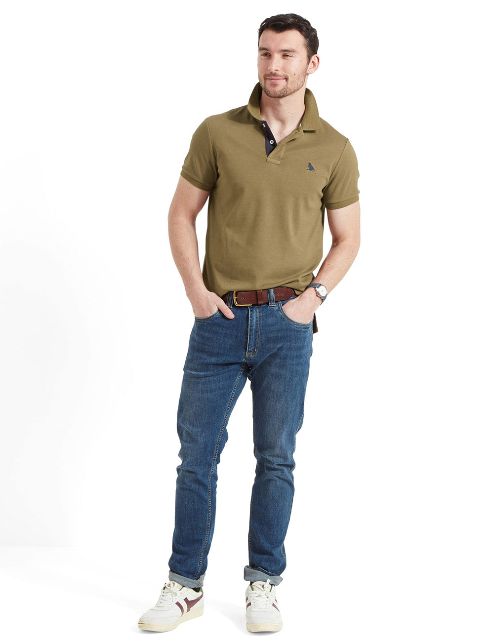 Schoffel St. Ives Jersey Polo Shirt - Dark Khaki Green