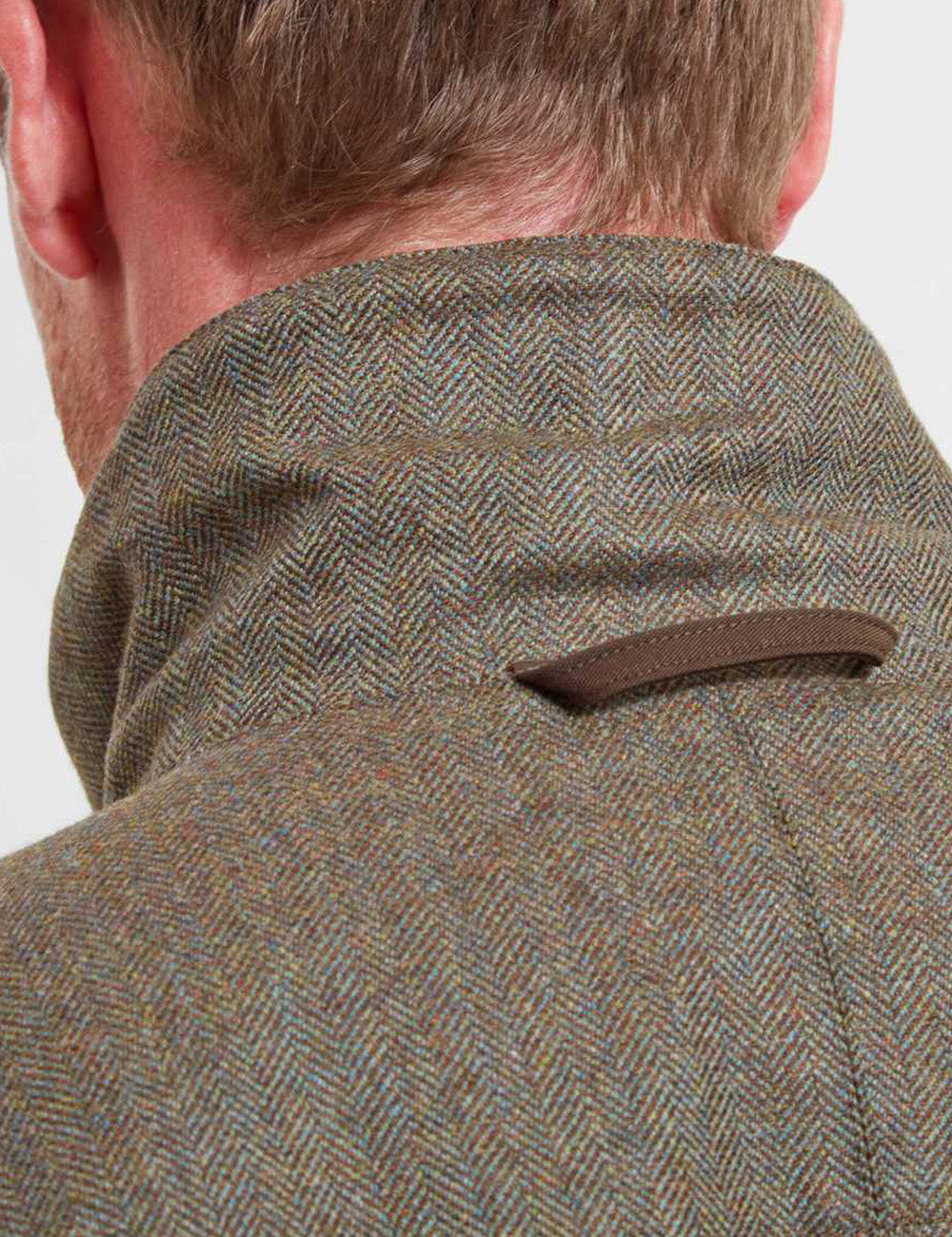 Schoffel Ptarmigan Tweed Classic Coat - Loden Green Herringbone Tweed