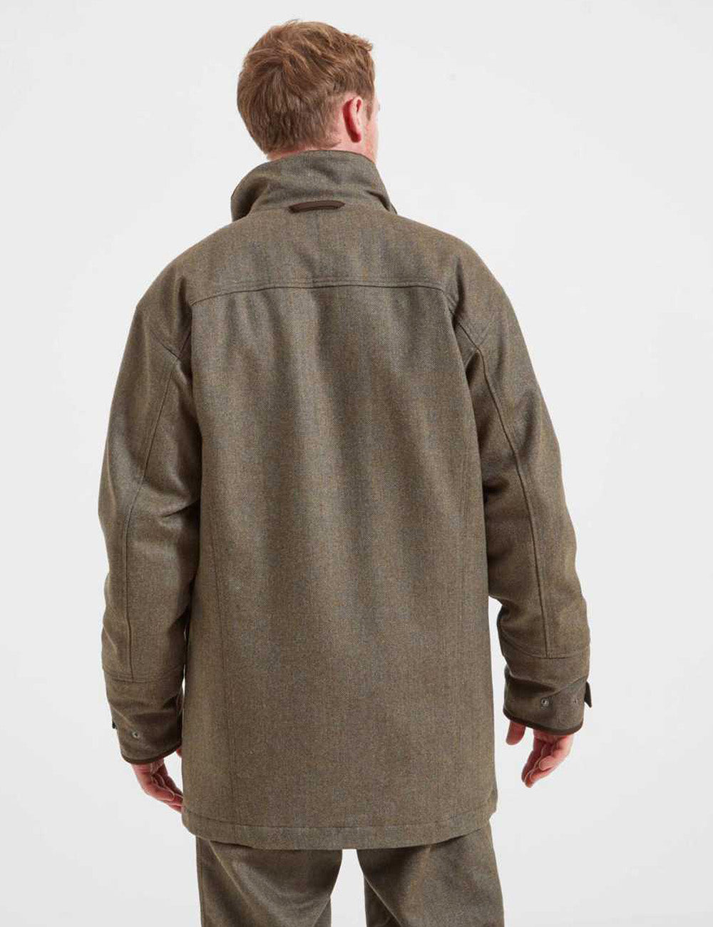 Schoffel Ptarmigan Tweed Classic Coat - Loden Green Herringbone Tweed