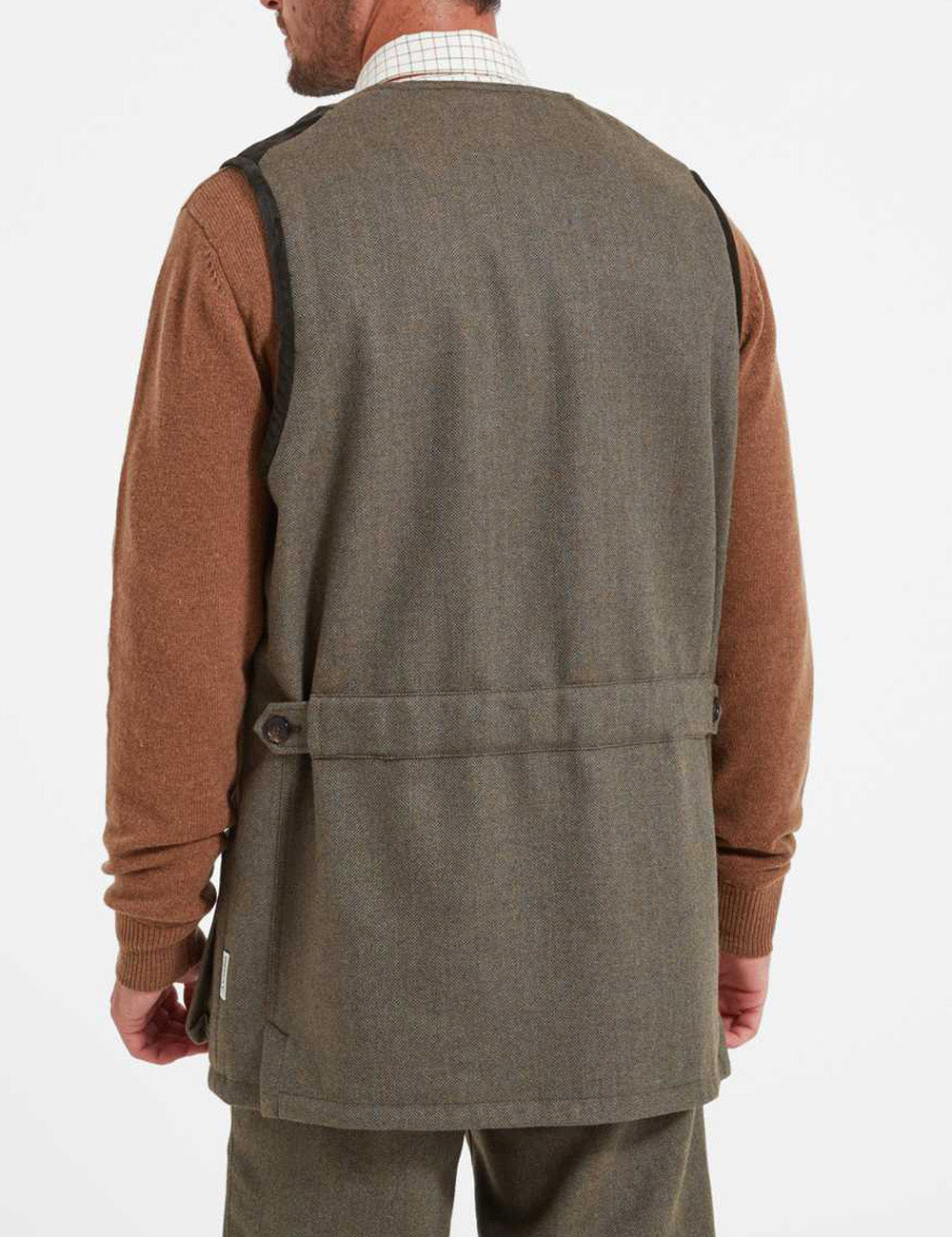 Schoffel Ptarmigan Tweed Waistcoat II - Loden Green Herringbone Tweed
