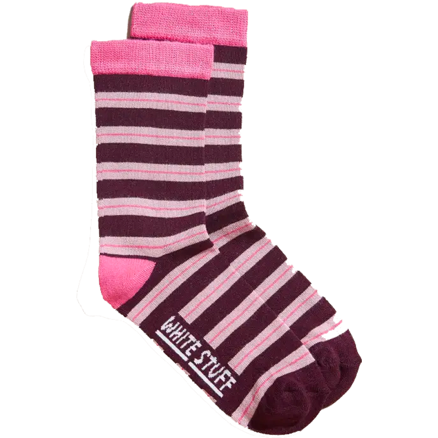 White Stuff Abstract Stripe Sock- Pink multi
