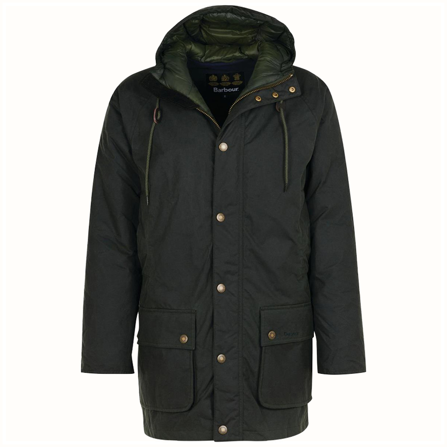Barbour Hooded Beaufort Wax Jacket - Sage/Olive Night