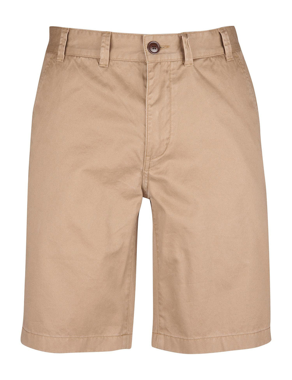 Barbour's Neuston City Shorts in Stone on a white background