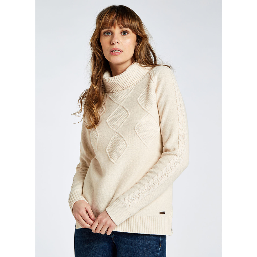 Dubarry Belleek Chunky Roll Neck Sweater - Chalk