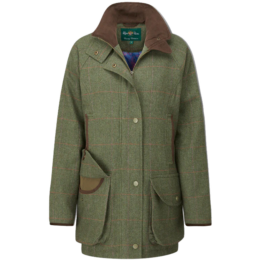 Alan Paine Combrook Ladies Tweed Shooting Coat- Heath