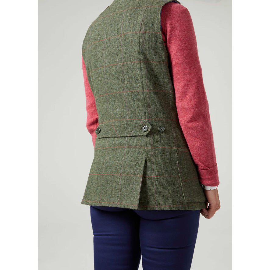 Alan Paine Combrook Ladies Tweed Shooting Waistcoat- Heath
