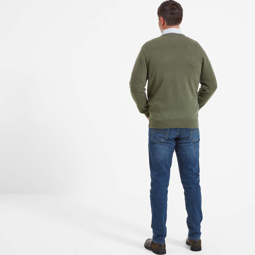 Schoffel Lambswool V Neck Jumper - Moss