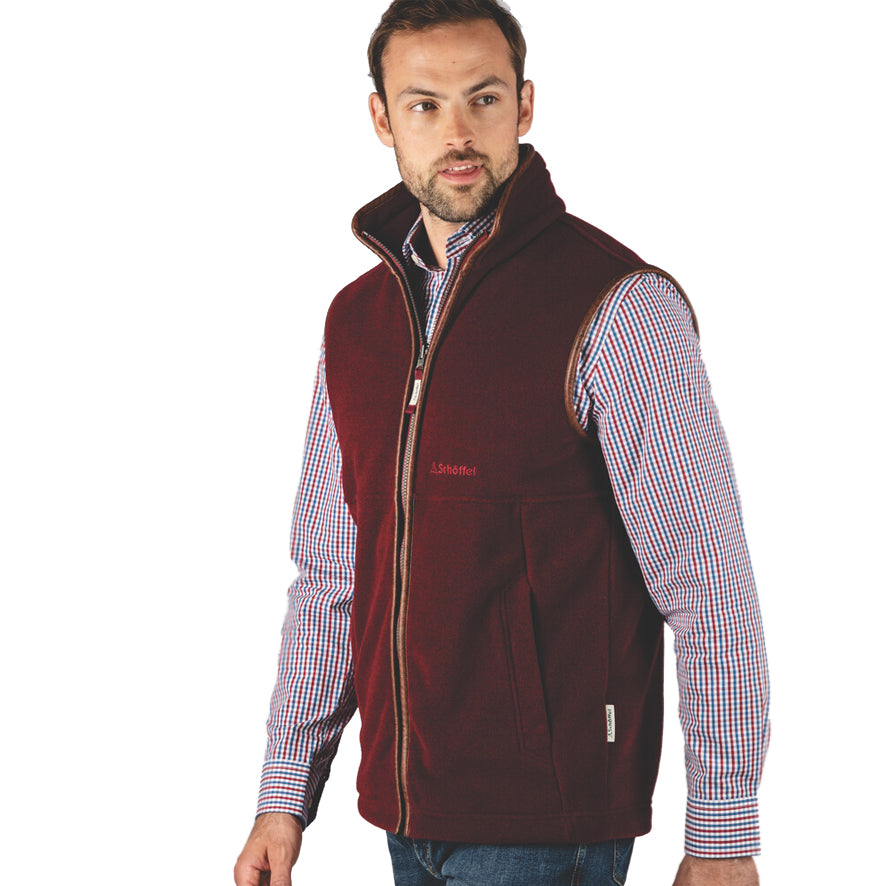 Schoffel Oakham Fleece Gilet - Claret
