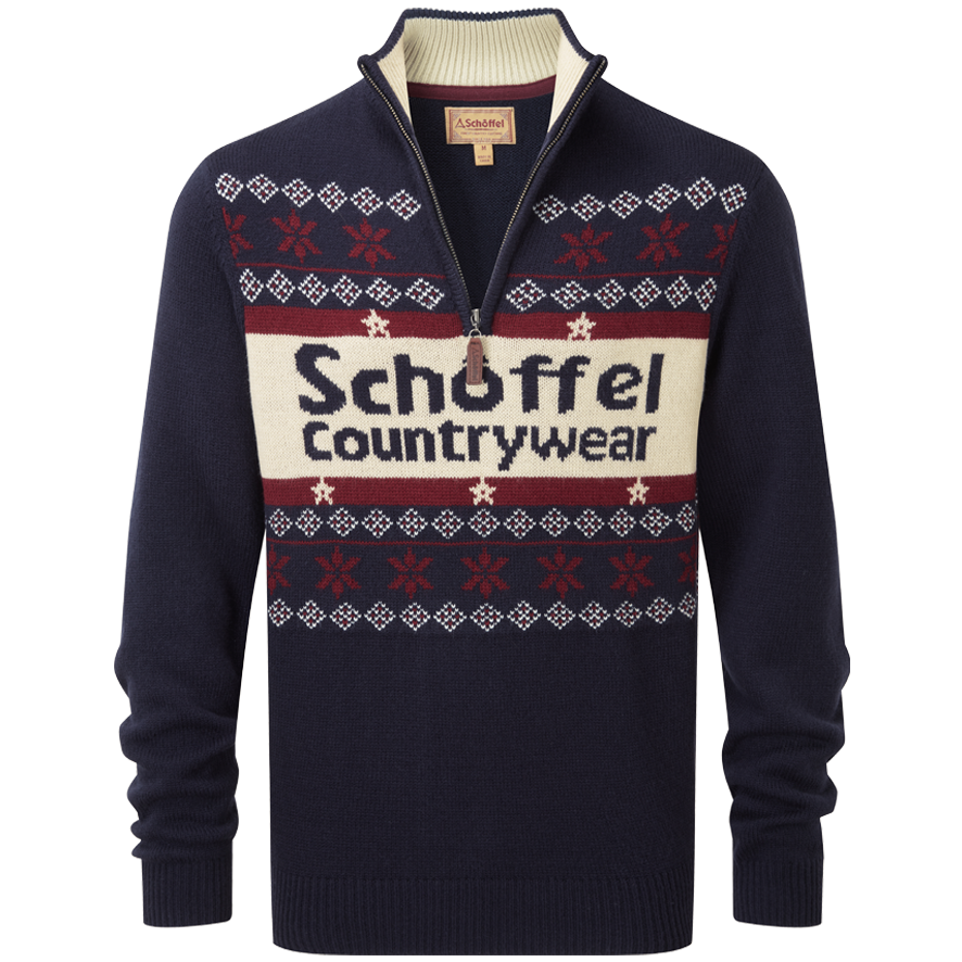 Schoffel Navy Christmas Jumper Size XS