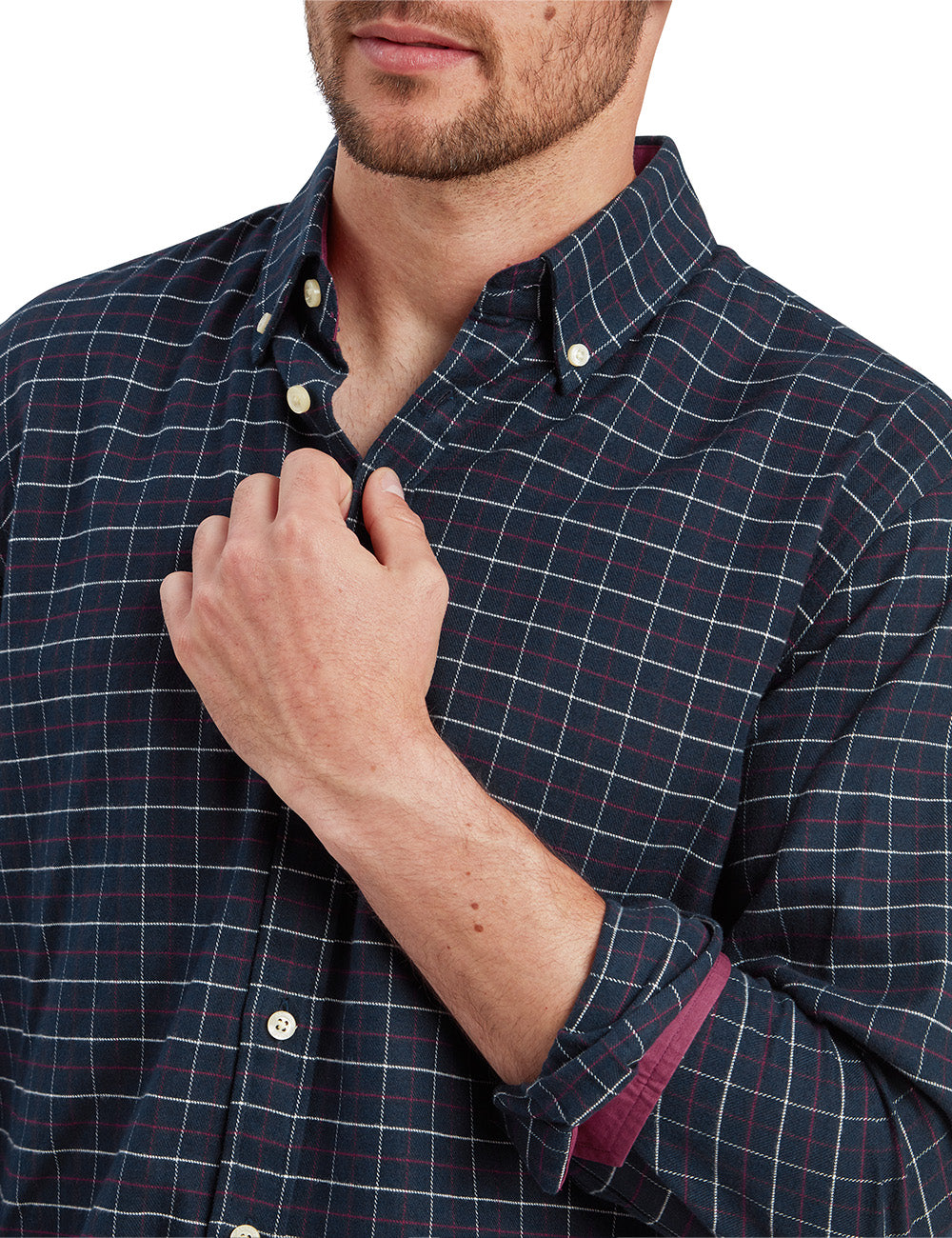 Schoffel Aldeburgh Tailored Shirt - Navy/Red/Ecru Check