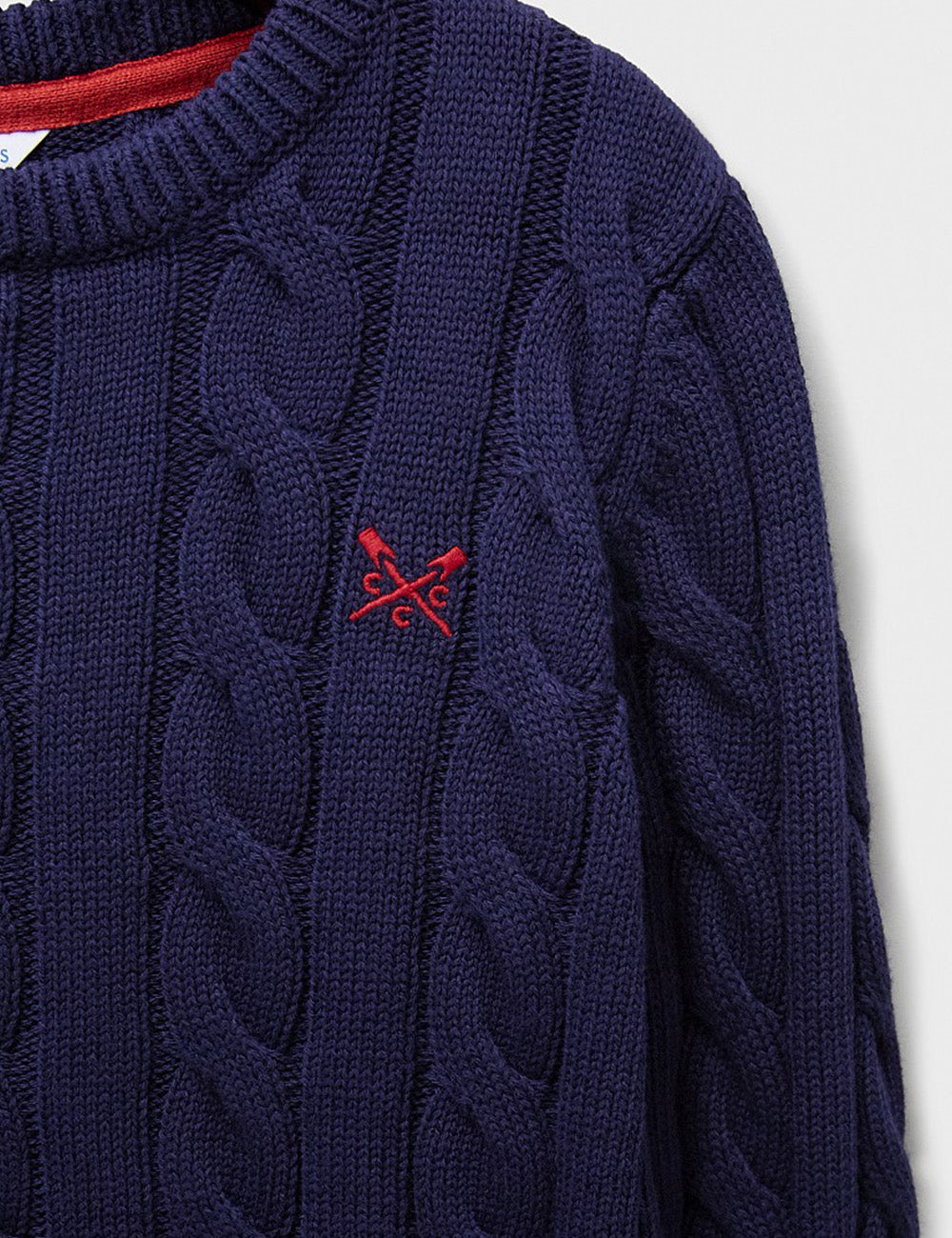 Crew Clothing Oarsmen Cable Knit Jumper - Navy