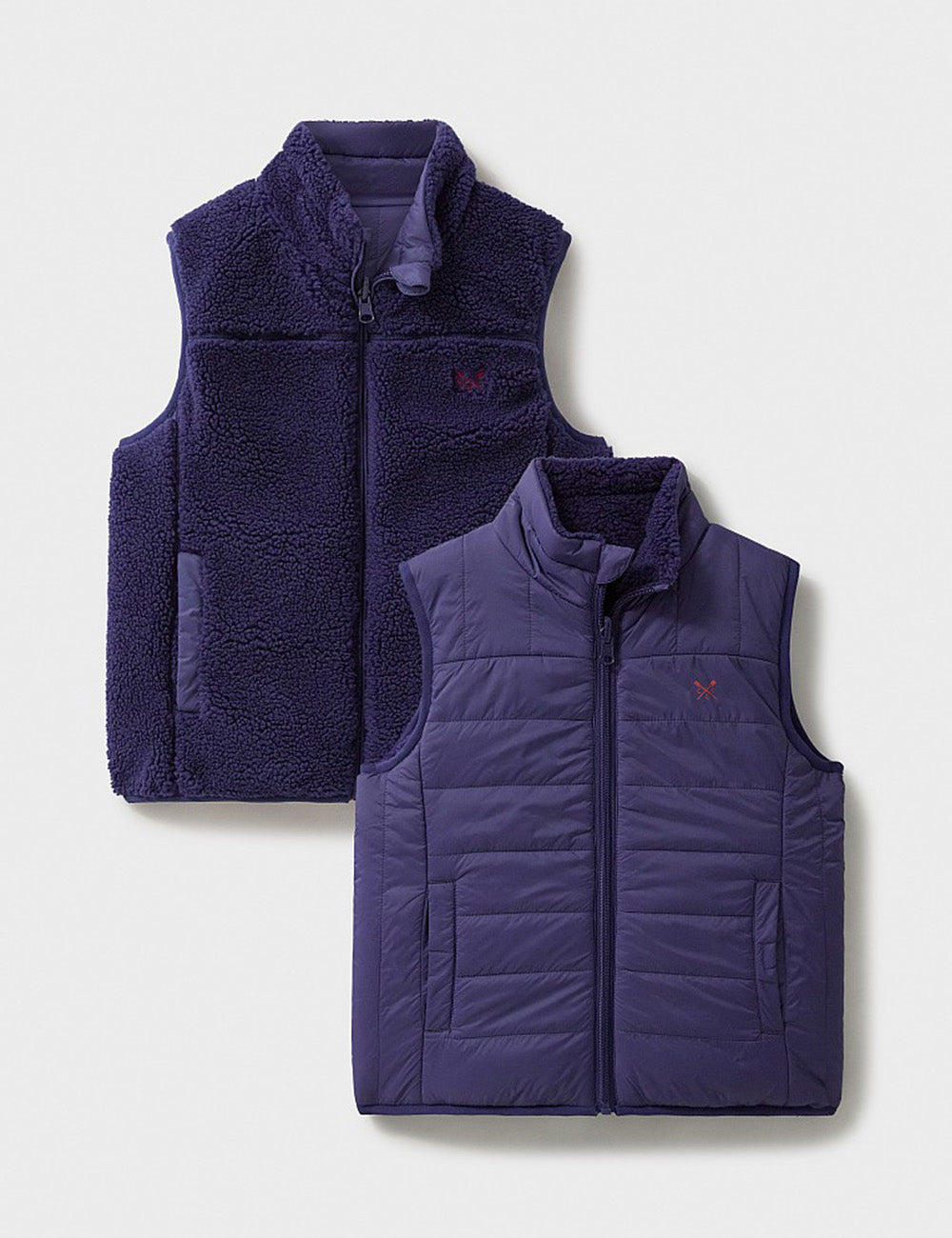 Crew Clothing Reversible Lowther Gilet - Blue/Navy