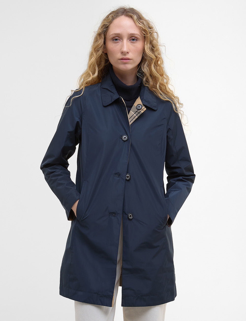 Barbour Babbity Reversible Showerproof Jacket - Navy/Dress