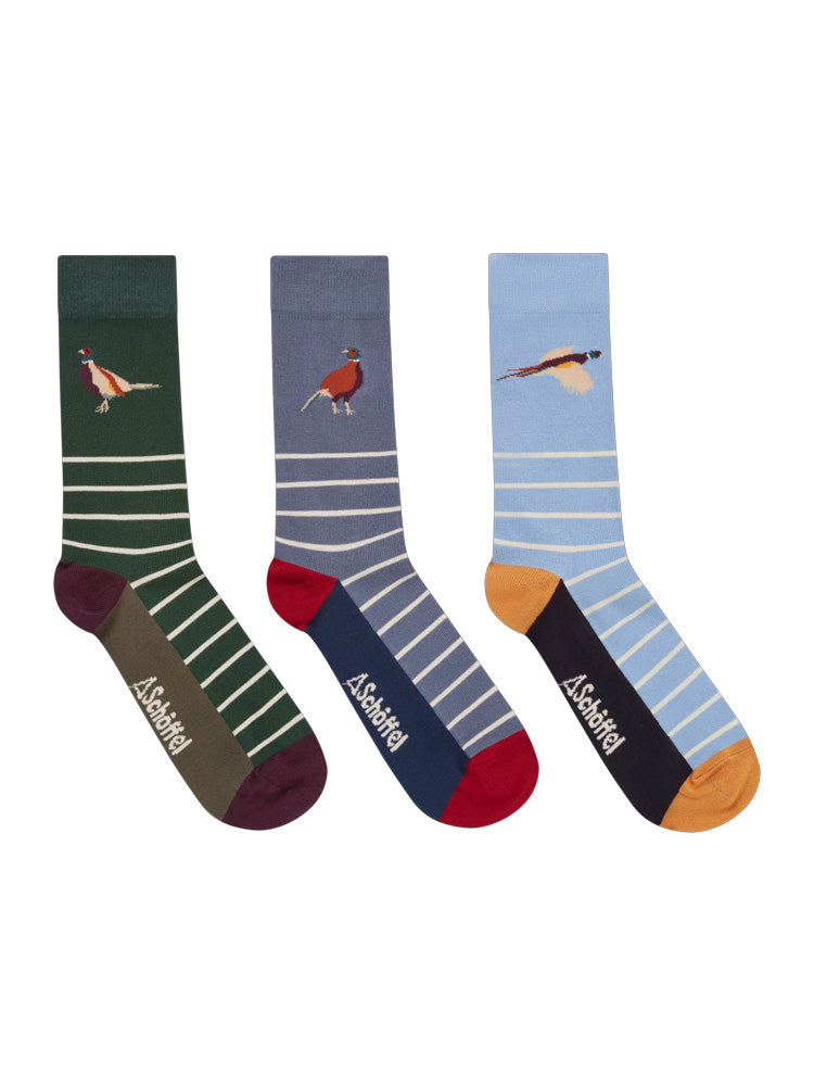 Schoffel Bamboo Sock (Box Of 3) Pheasant Mix