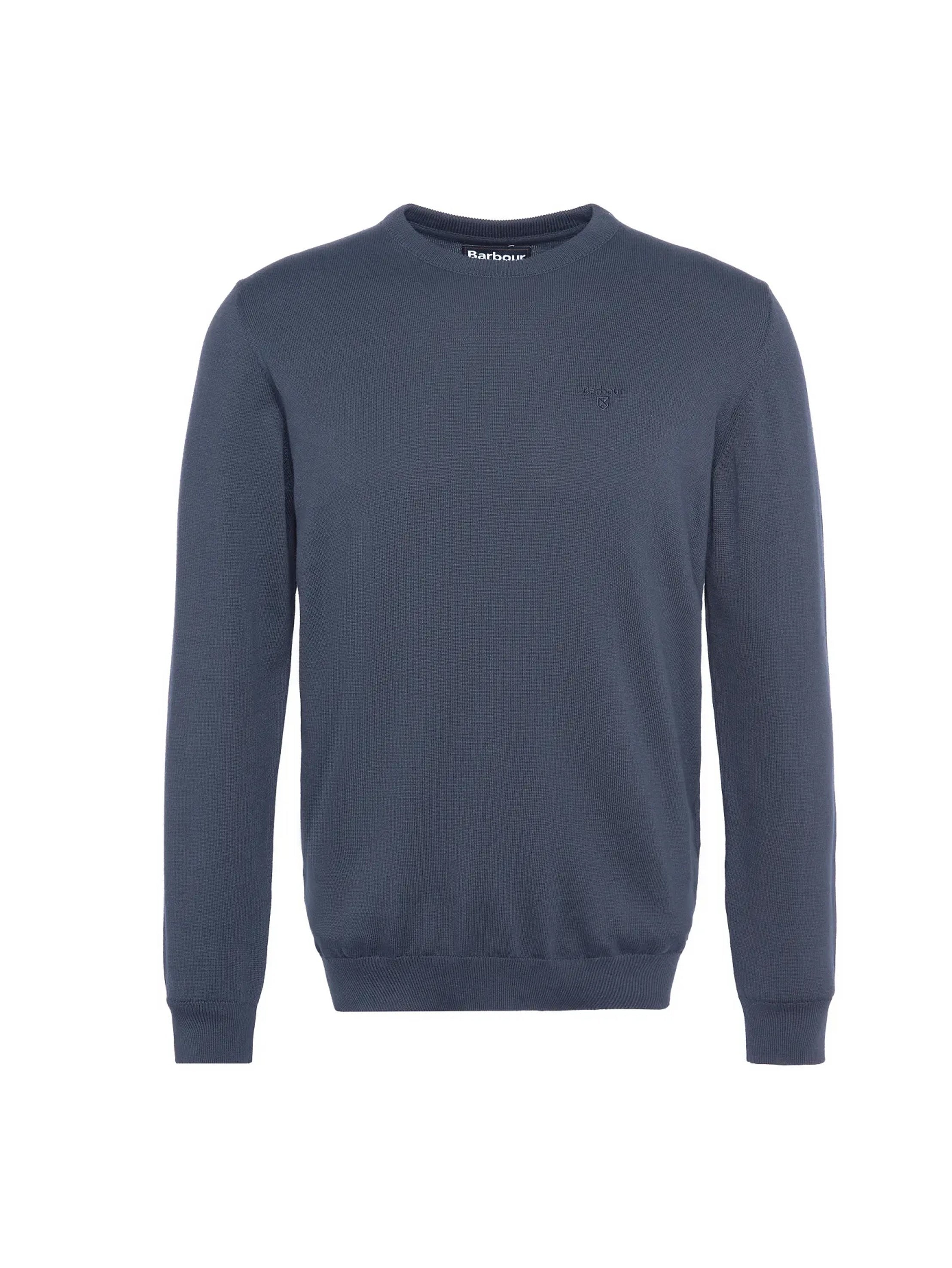 Barbour Pima Cotton Crew Neck Sweater Navy