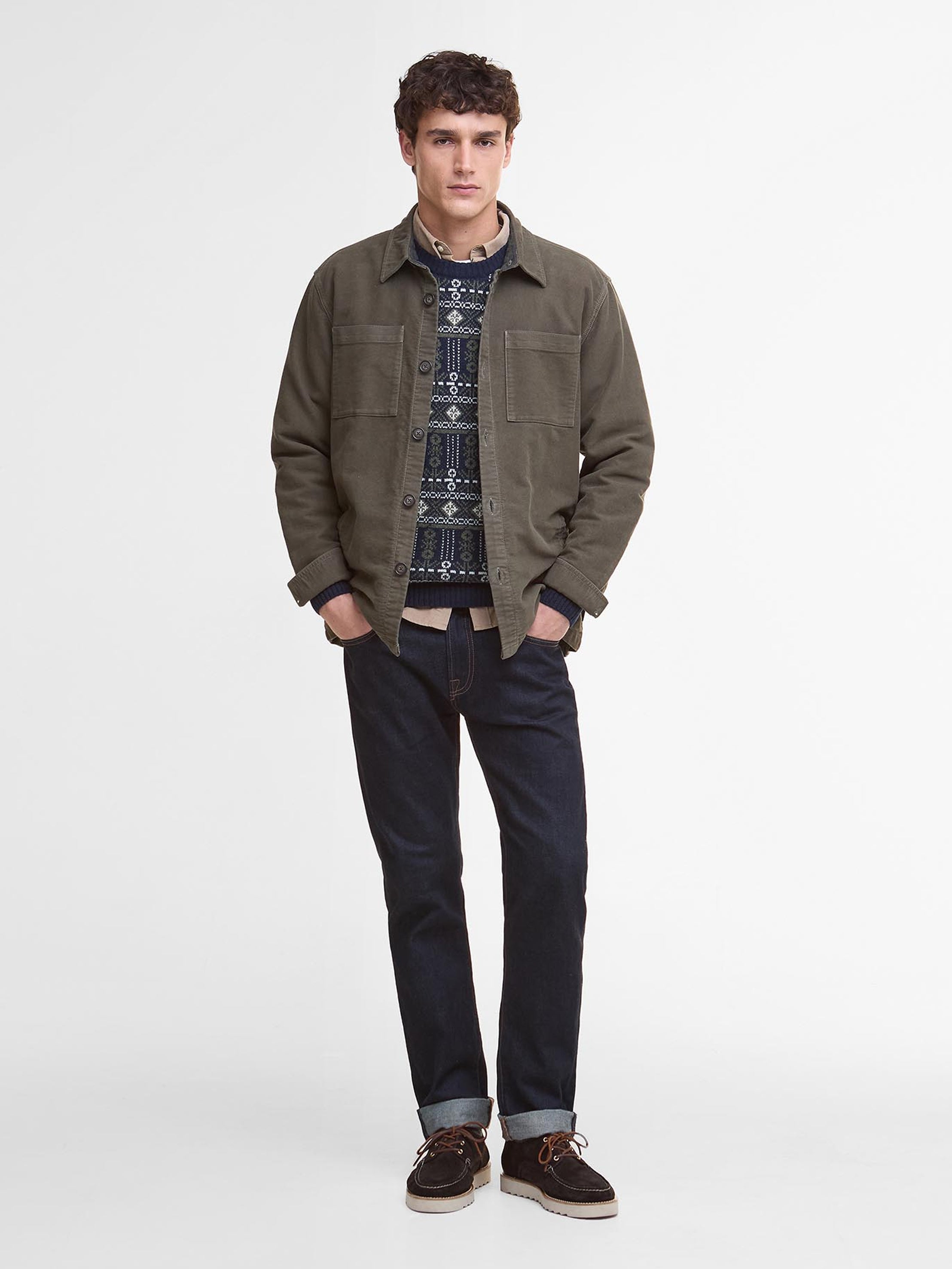 Barbour Regular Moleskin Overshirt Olive
