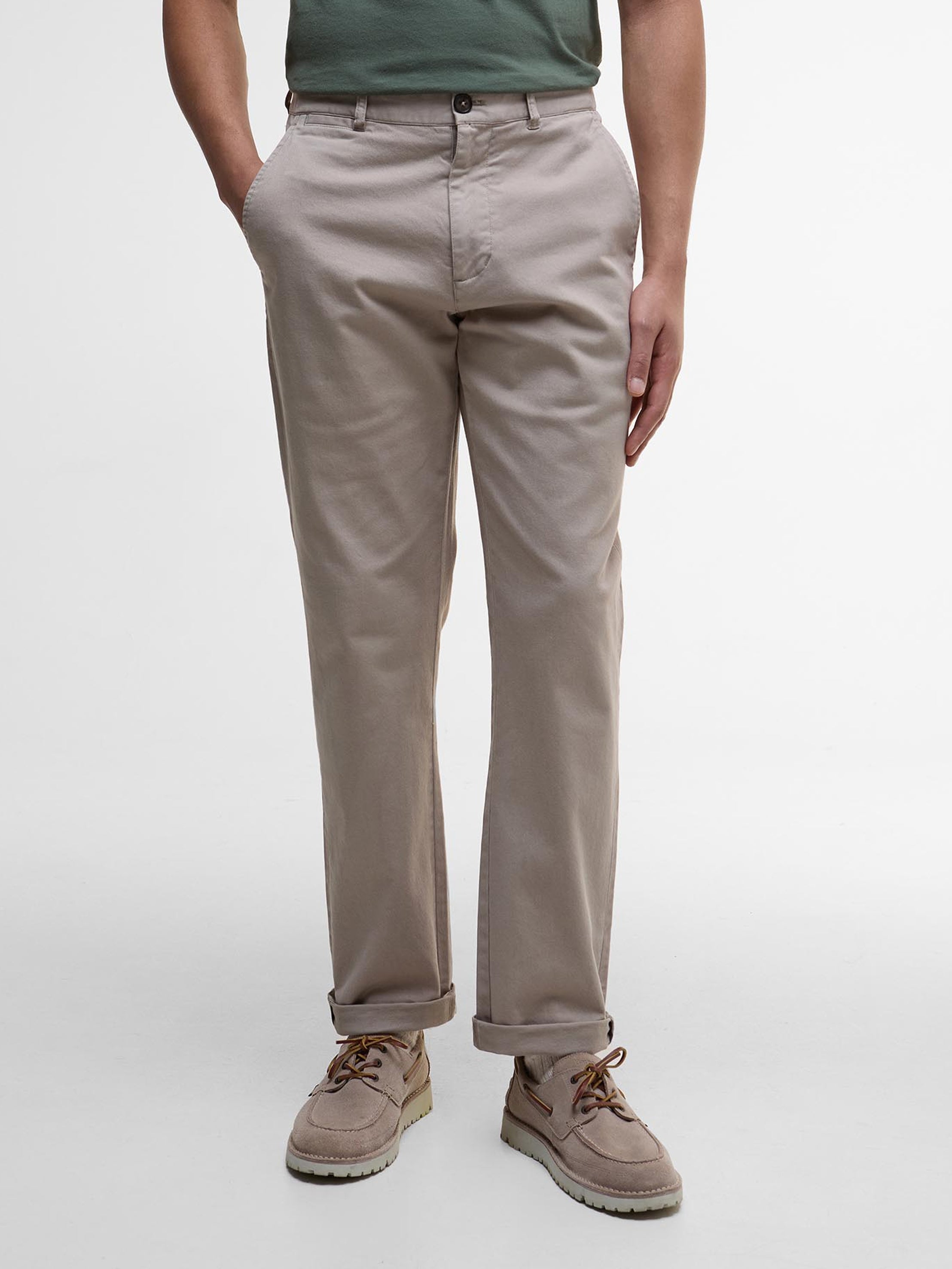 Barbour Washed Stretch Tailored Grey Trousers