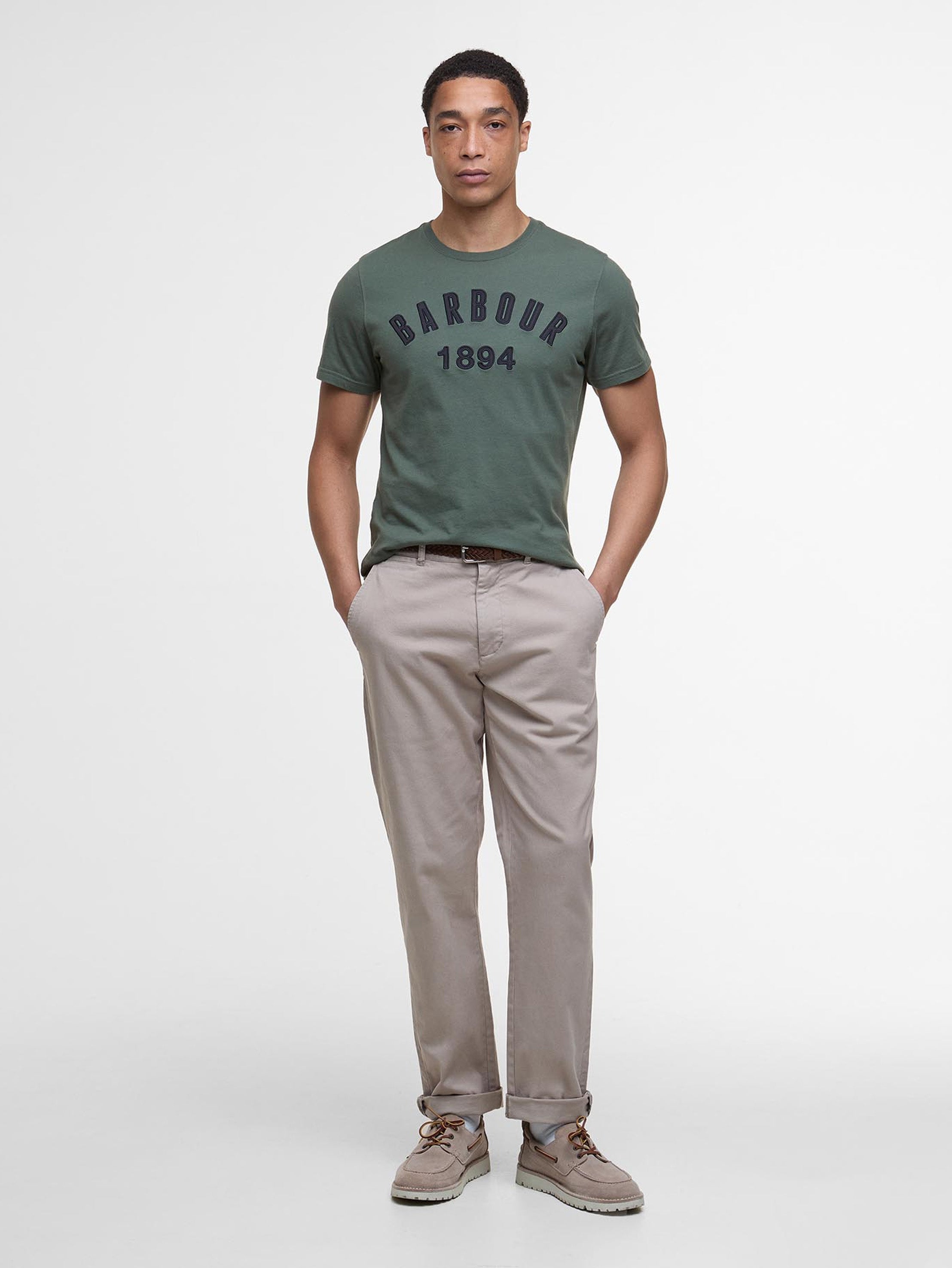 Barbour Washed Stretch Tailored Grey Trousers