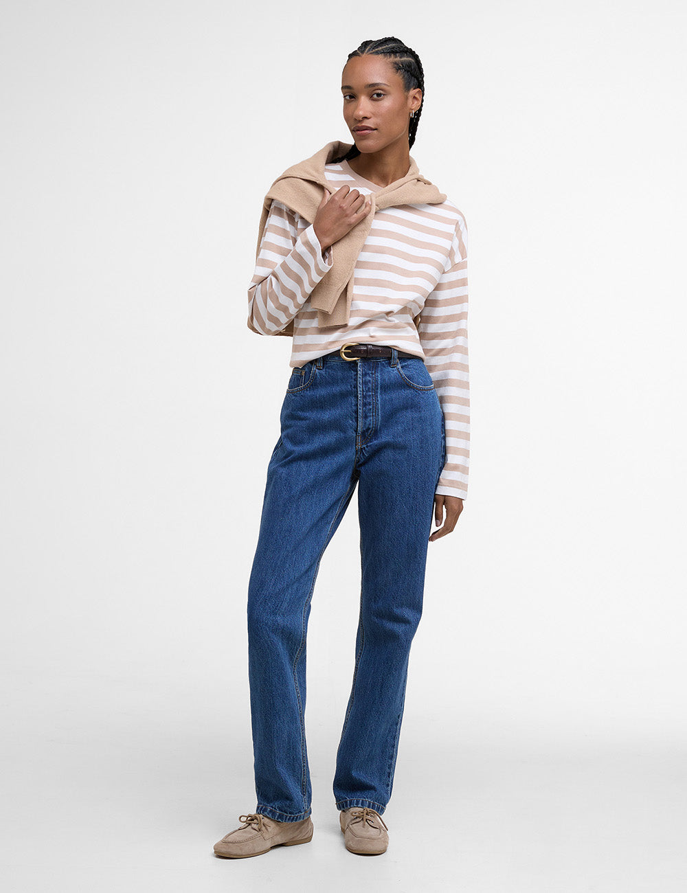 Barbour Bede Oversized T-Shirt - Camel Stripe