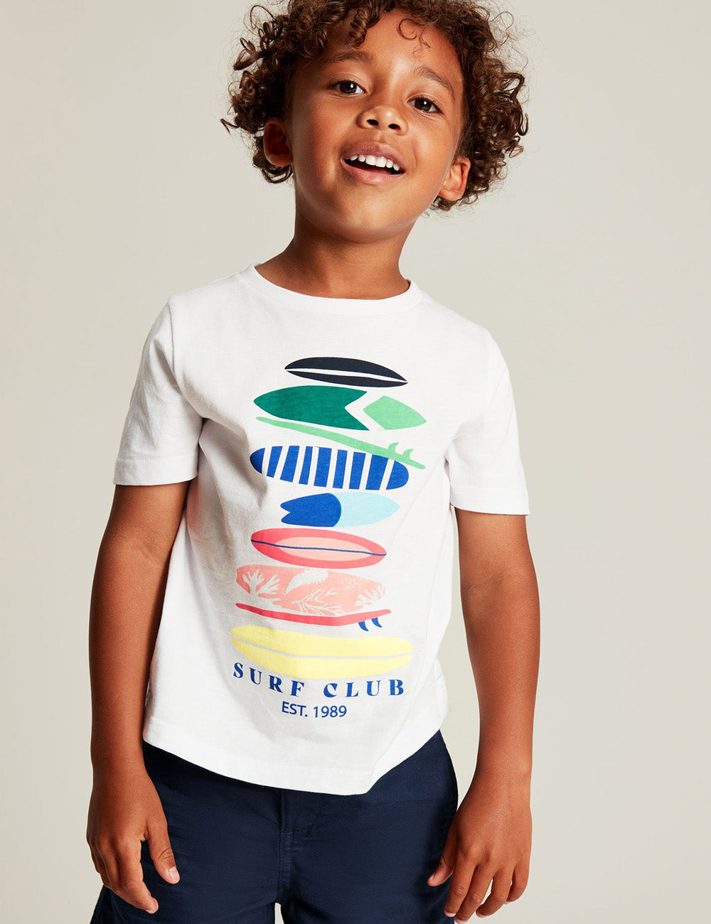 Joules Ben T-Shirt - White Surf Boards