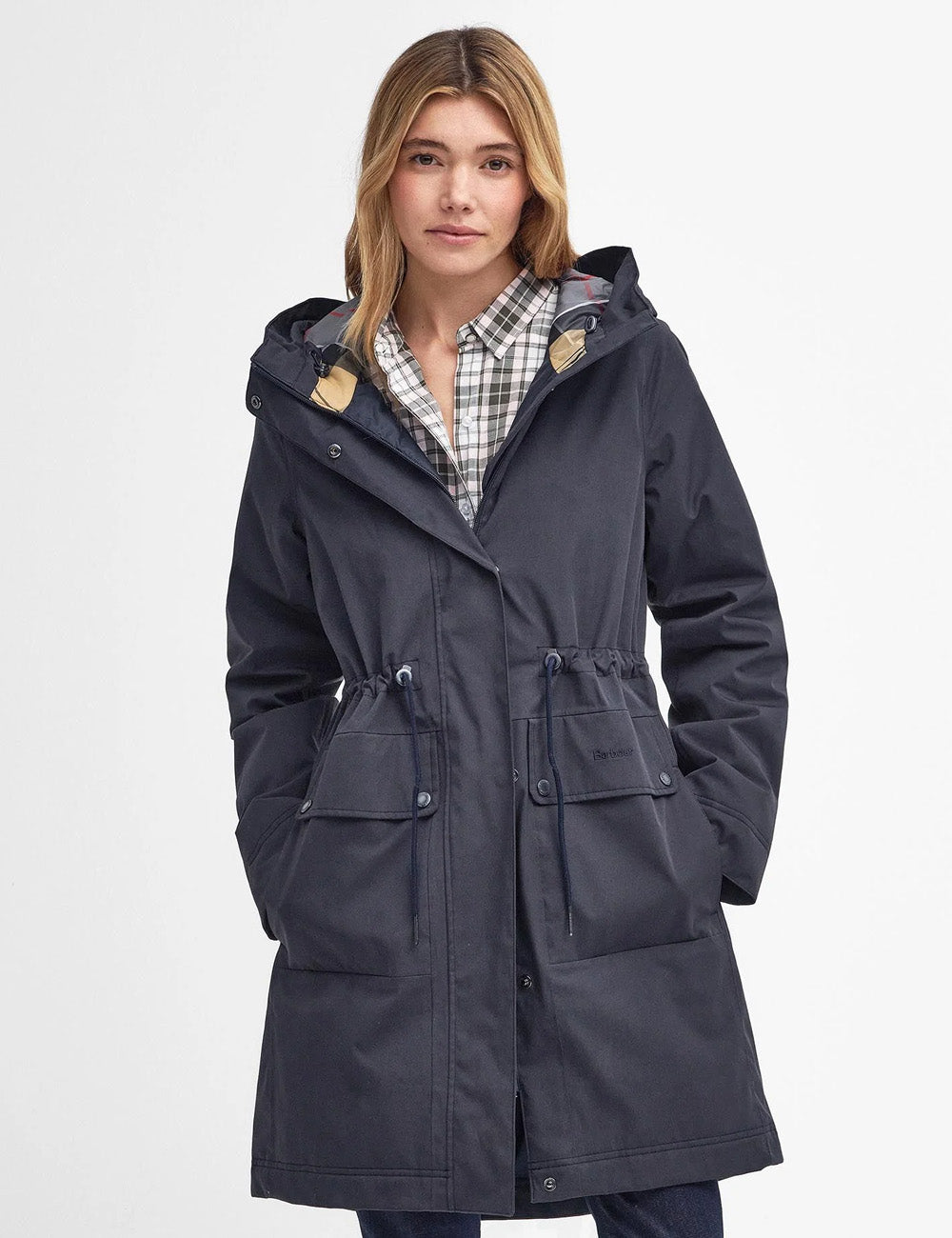 Barbour Bowlees Waterproof Jacket - Dark Navy/Dress Tartan