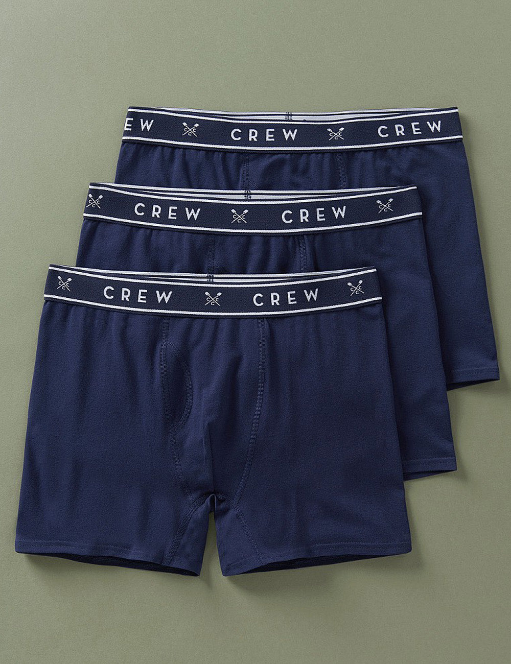 Crew Clothing's Jersey Boxers on a green background