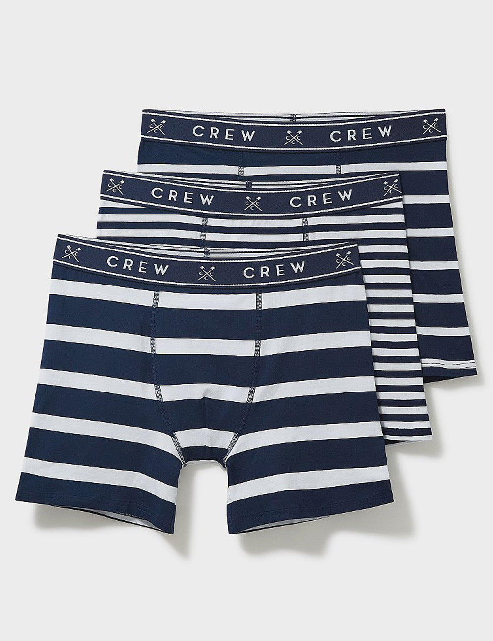 Crew Clothing's Jersey Boxers on a grey background